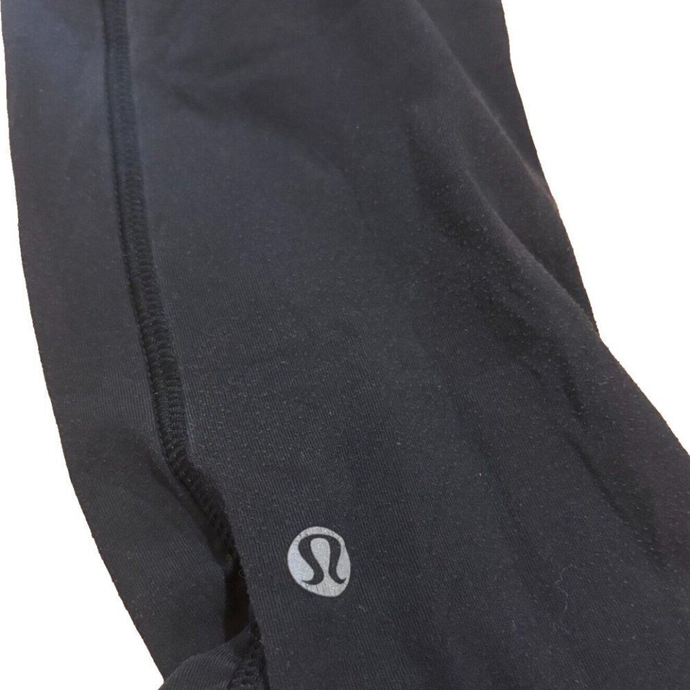 Lululemon Original Speed Ruffle Sides Pockets Black Leggings Womens Size 4 - Picture 4 of 6